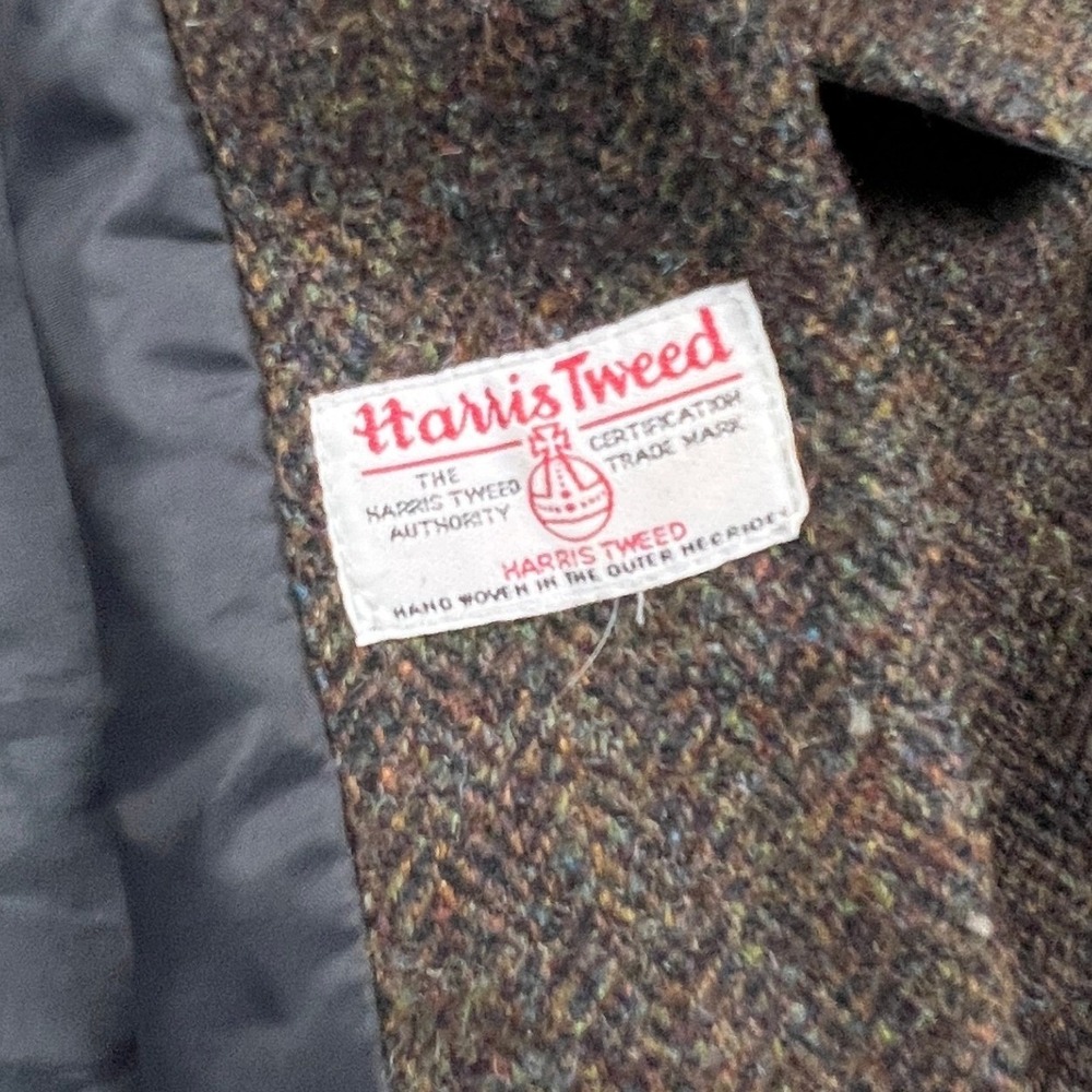 Harris Tweed Wool Blazer Womens 14 Jacket Wool Herringbone Scottish Coat - Picture 2 of 16